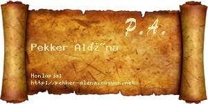 Pekker Aléna névjegykártya